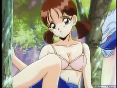 Petite Anime Teen With Perfect Blue Eyes Humped In The Woods